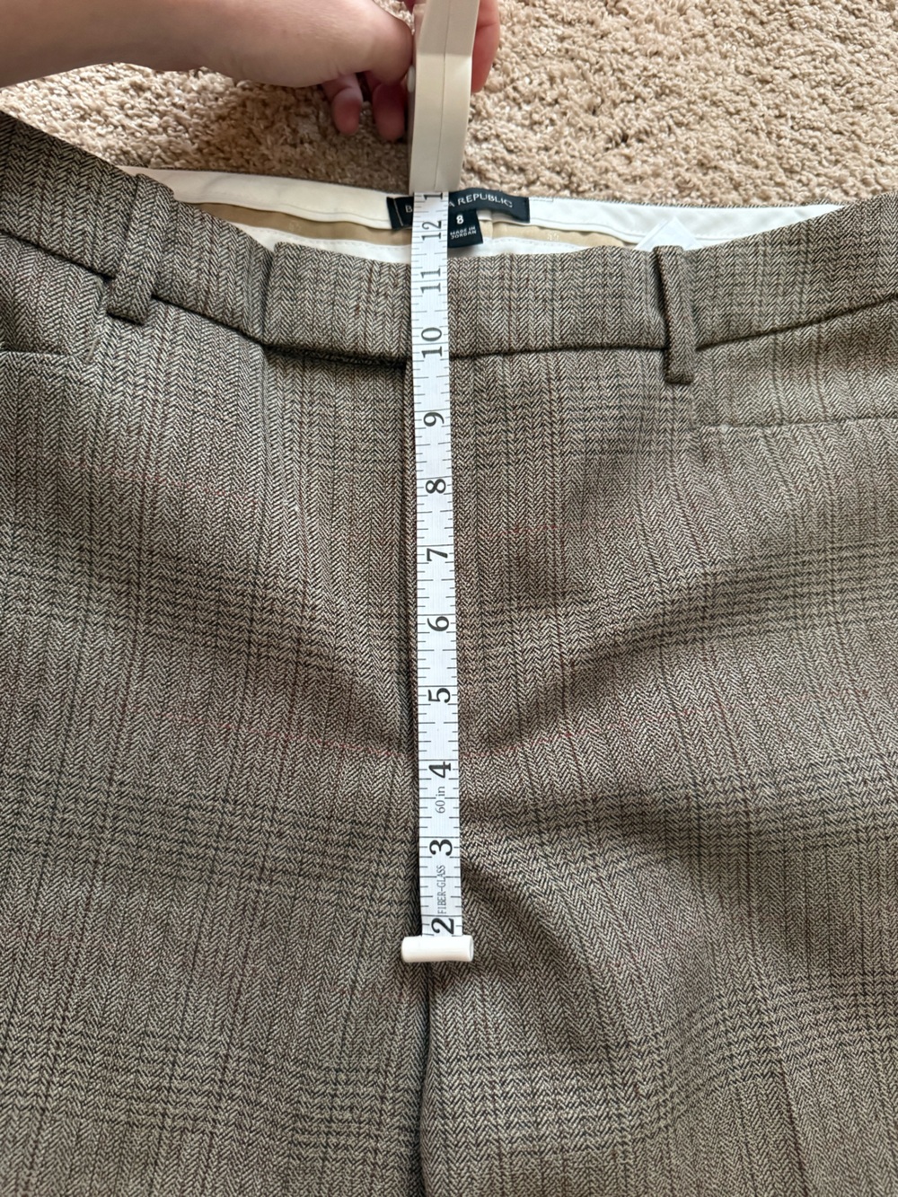 Banana Republic Women’s Wide-Leg Plaid Dress Pants in Brown - Picture 7 of 9